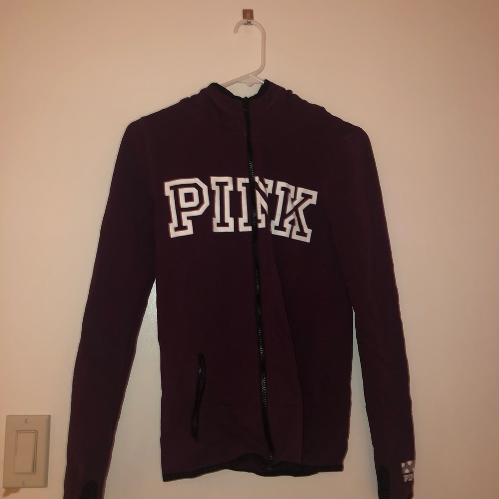 maroon pink zip up